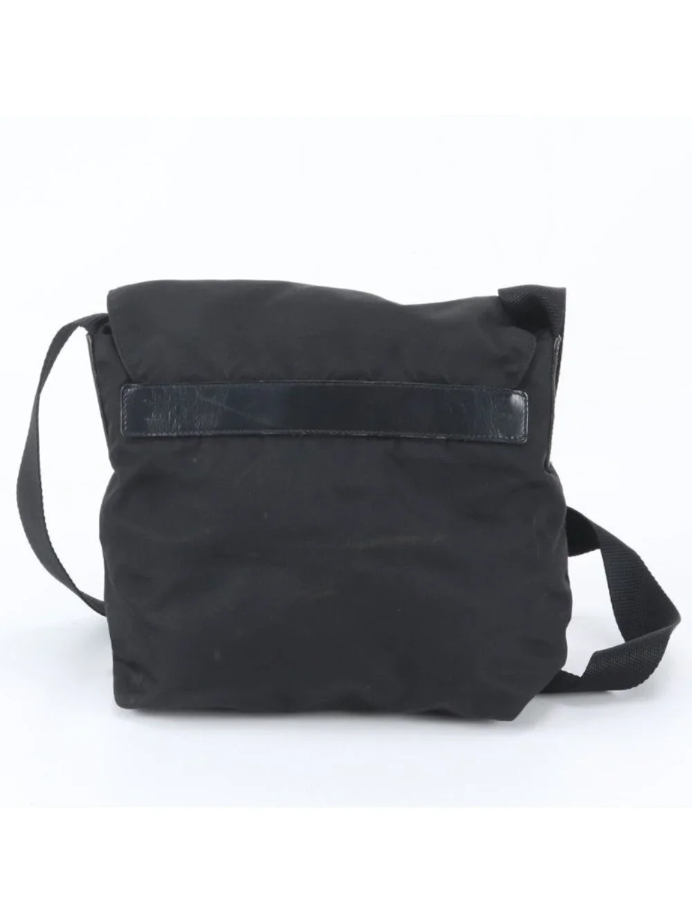 Prada Tessuto Nylon Triangle Logo Leather Shoulder Bag Crossbody Messenger